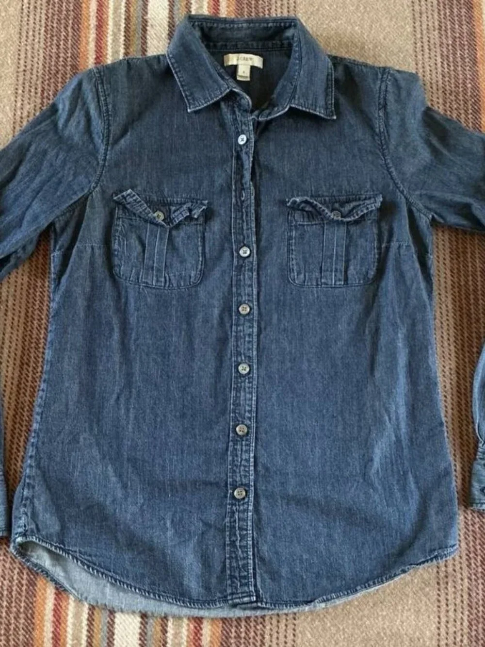 J.Crew Women’s Chambray Button Down Shirt 100% Cotton Small